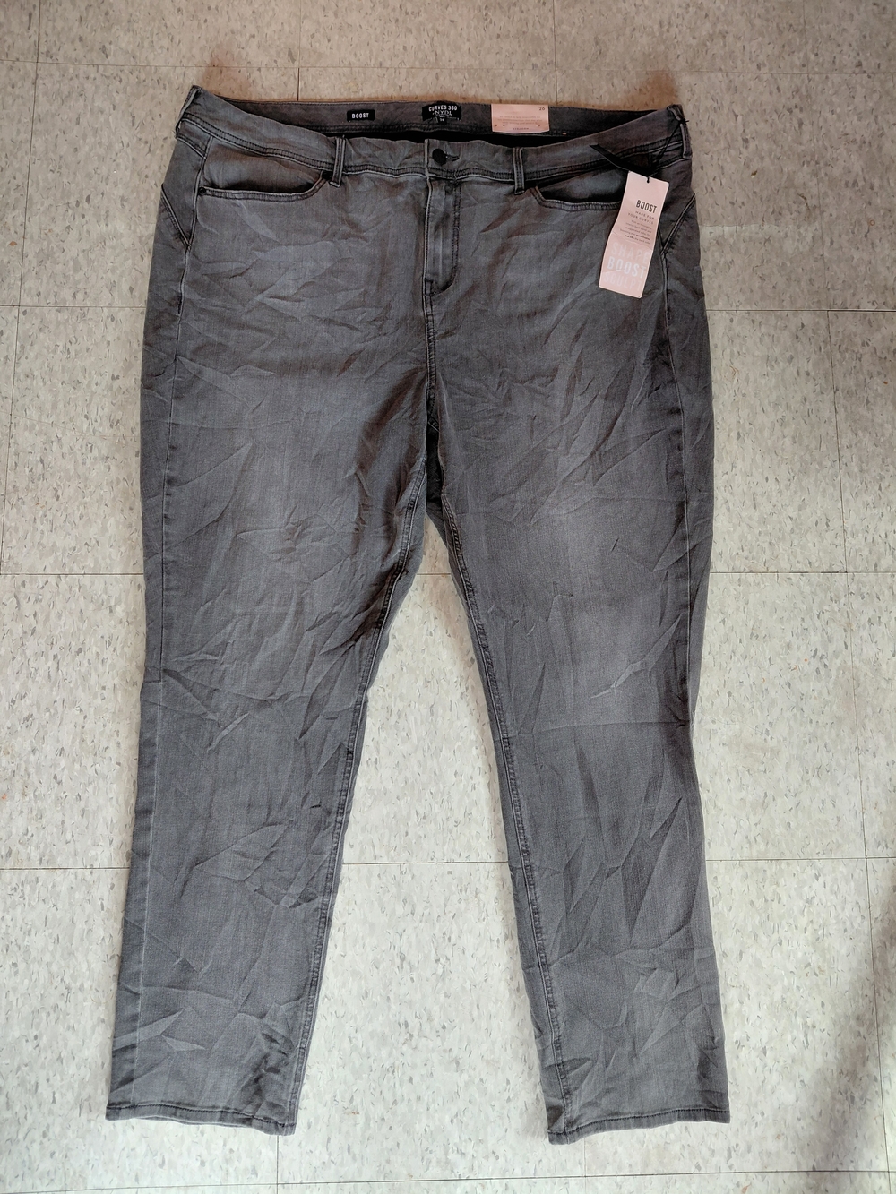 NWT NYDJ Curve 360 Women's Boot Cut Jeans Color Grey Plus Size- 26